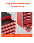 Tool Box 8.6 - inch Portable Metal Tool Box with 5 Drawers Tool Organizer Red - Speed of Light Hobbies