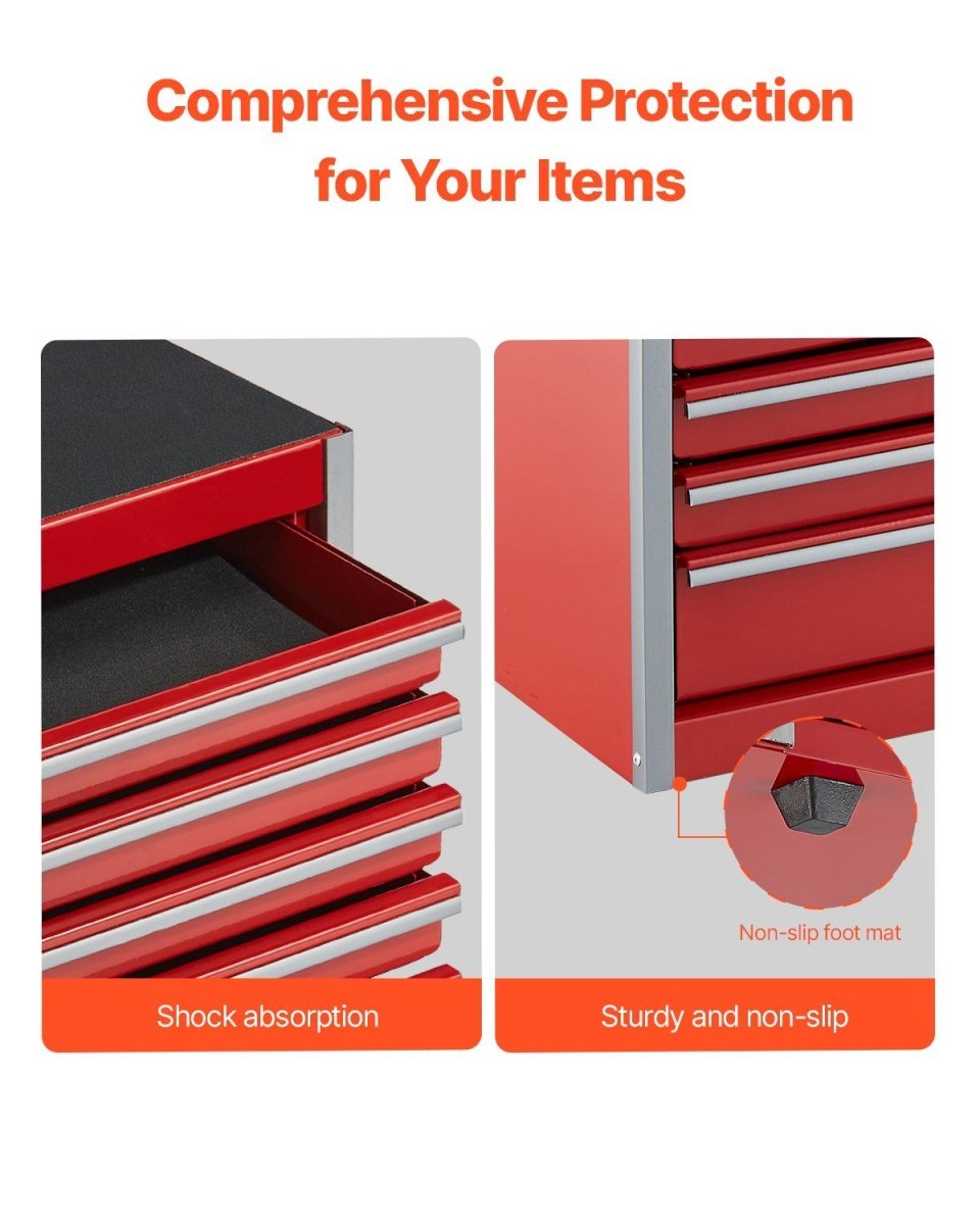 Tool Box 8.6 - inch Portable Metal Tool Box with 5 Drawers Tool Organizer Red - Speed of Light Hobbies