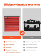 Tool Box 8.6 - inch Portable Metal Tool Box with 5 Drawers Tool Organizer Red - Speed of Light Hobbies