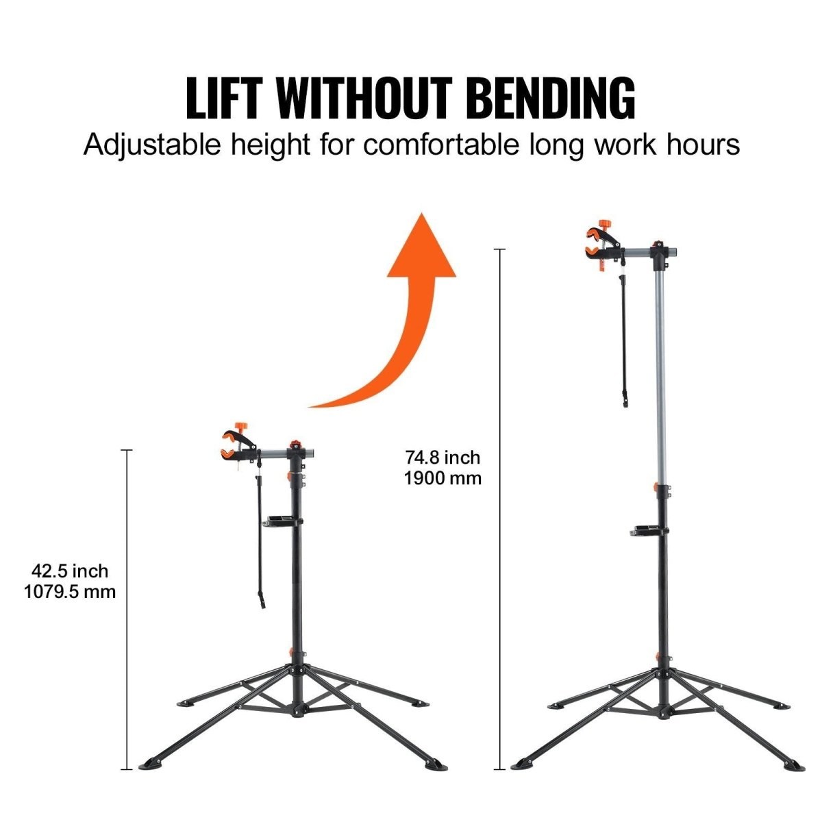 VEVOR Bike Repair Stand, 80 lbs Heavy - duty Steel Bicycle Repair Stand, Adjustable Height Bike Maintenance Workstand with Magnetic Tool Tray Telescopic Arm, Foldable Bike Work Stand for Home, Shops - Speed of Light Hobbies