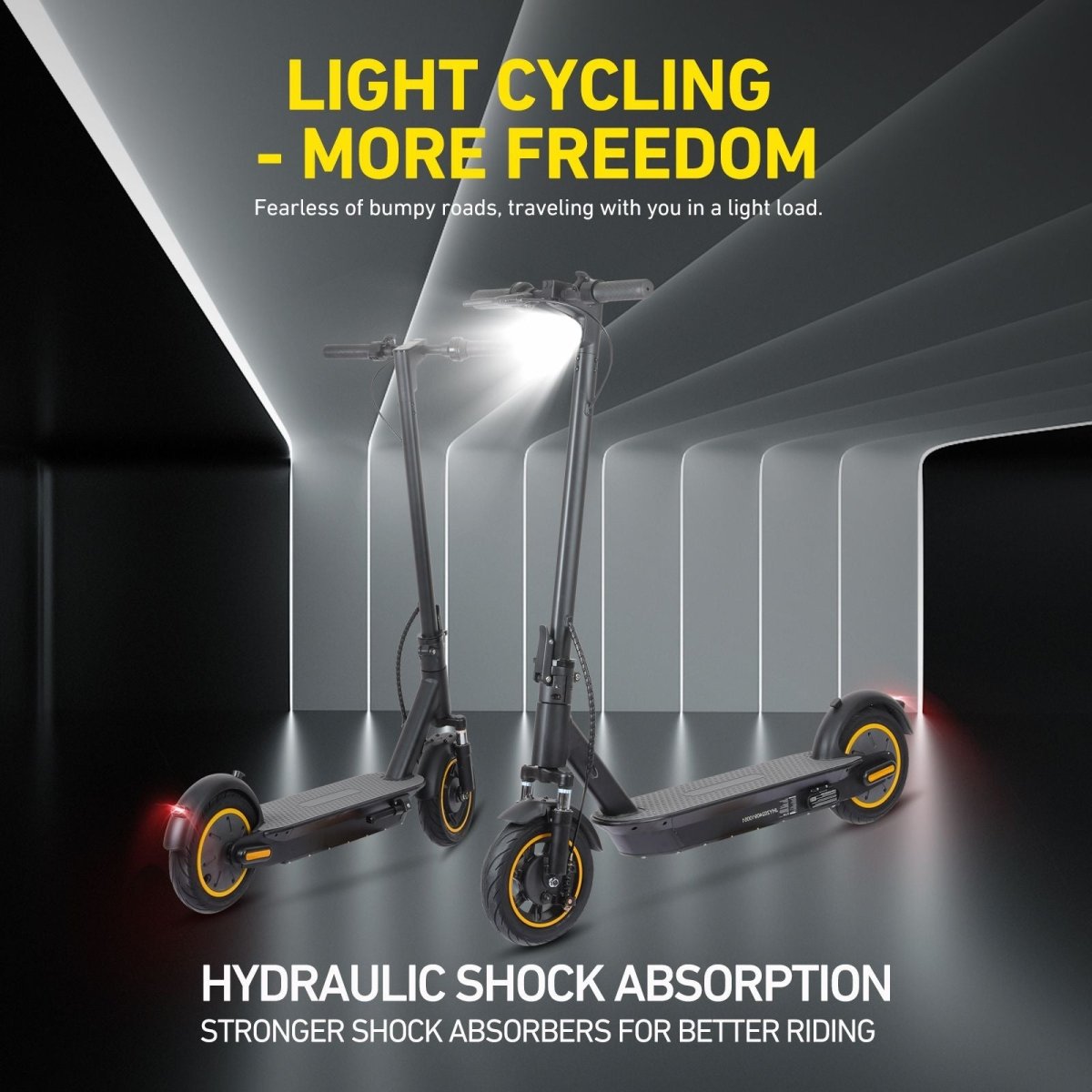 WHOSU 500W Electric Scooter for Adults & Teens - 22 MPH, 25 Mile Range, 10" Solid Tires, Foldable E - Scooter w/Cruise Control, Dual Brakes & APP - Speed of Light Hobbies