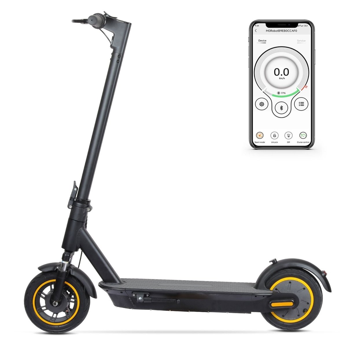 WHOSU 500W Electric Scooter for Adults & Teens - 22 MPH, 25 Mile Range, 10" Solid Tires, Foldable E - Scooter w/Cruise Control, Dual Brakes & APP - Speed of Light Hobbies