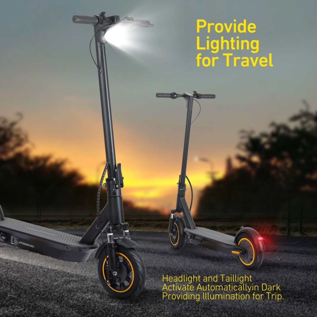 WHOSU 500W Electric Scooter for Adults & Teens - 22 MPH, 25 Mile Range, 10" Solid Tires, Foldable E - Scooter w/Cruise Control, Dual Brakes & APP - Speed of Light Hobbies